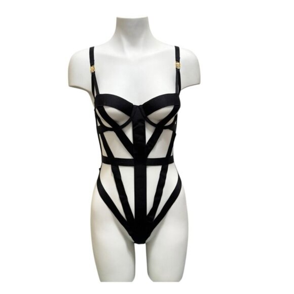 Victoria's Secret Very Sexy Black Bondage Bodysuit Size Small - Picture 4 of 12